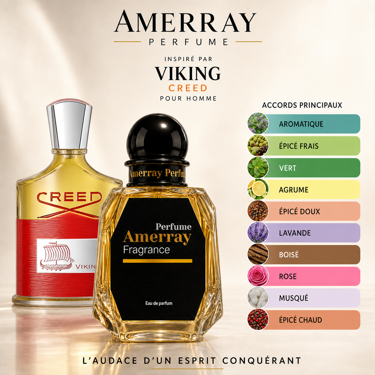 Pack 4 Parfums Homme Amerray N°8 – 4 x 50 ml