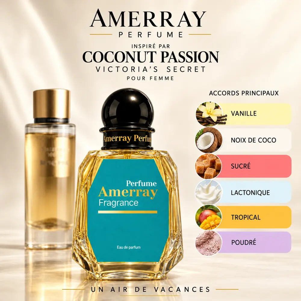 Amerray inspiré par Coconut Passion Victoria's Secret – accords vanille · noix de coco · sucré · lactonique · tropical · poudré