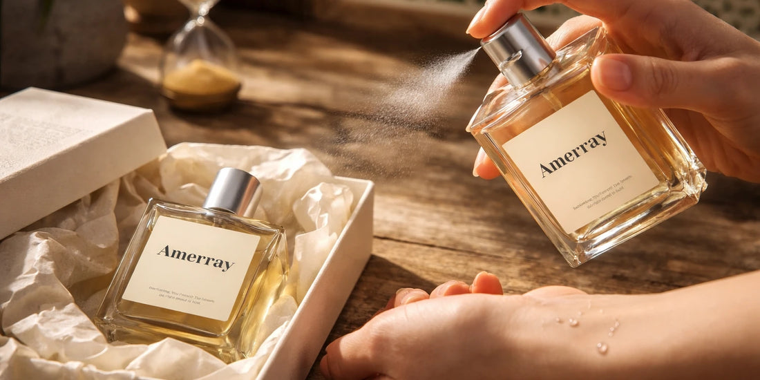 تثبيت العطر تحت شمس المغرب؟ اكتشف السر الحقيقي الآن – صورة مقال مدونة أميراي للعطور بالمغرب