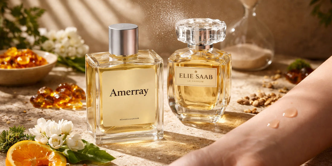عطور Elie Saab : التقييم، النوتات والثبات – صورة مقال مدونة أميراي للعطور بالمغرب
