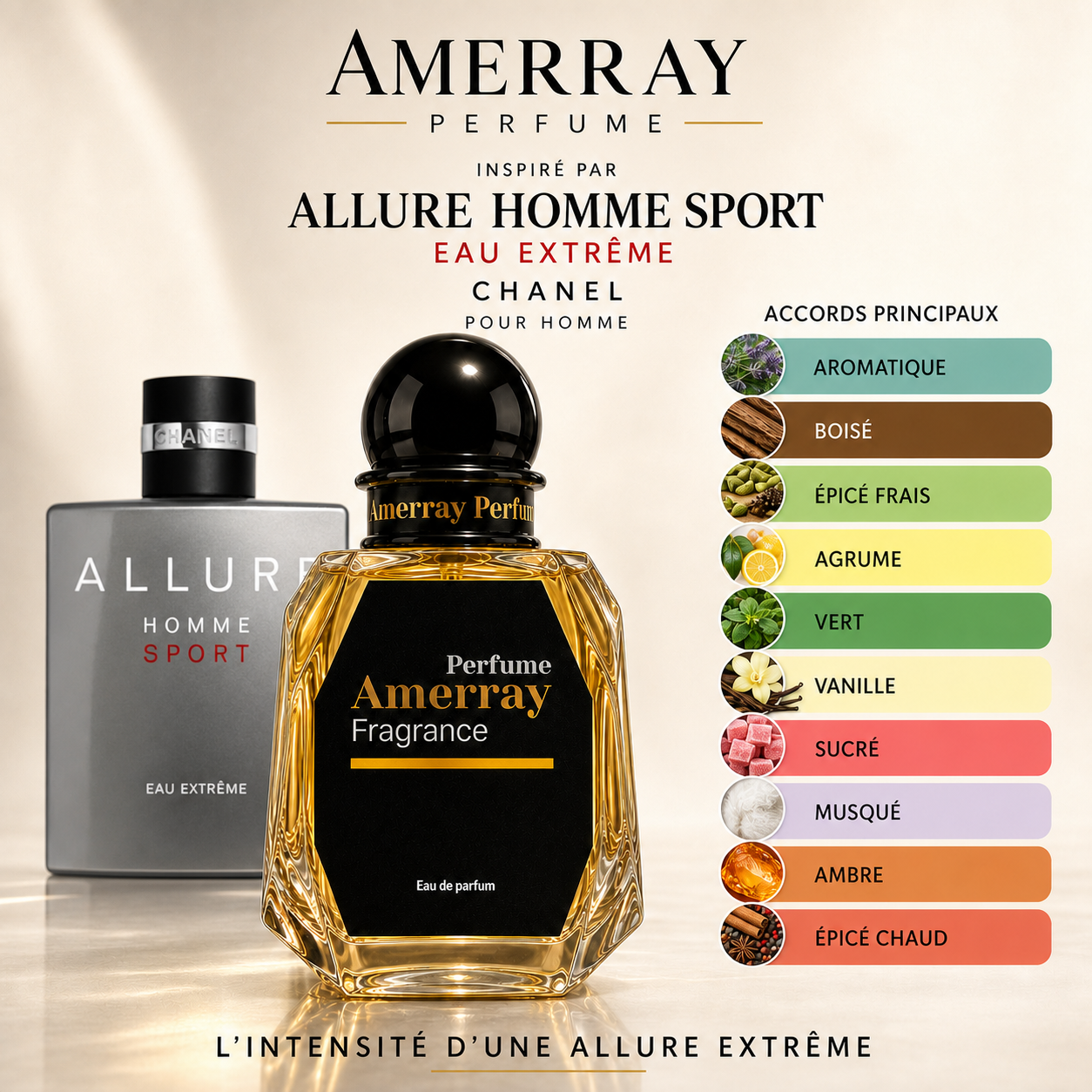 Pack 4 Parfums Homme Amerray N°10 – 4 x 50 ml