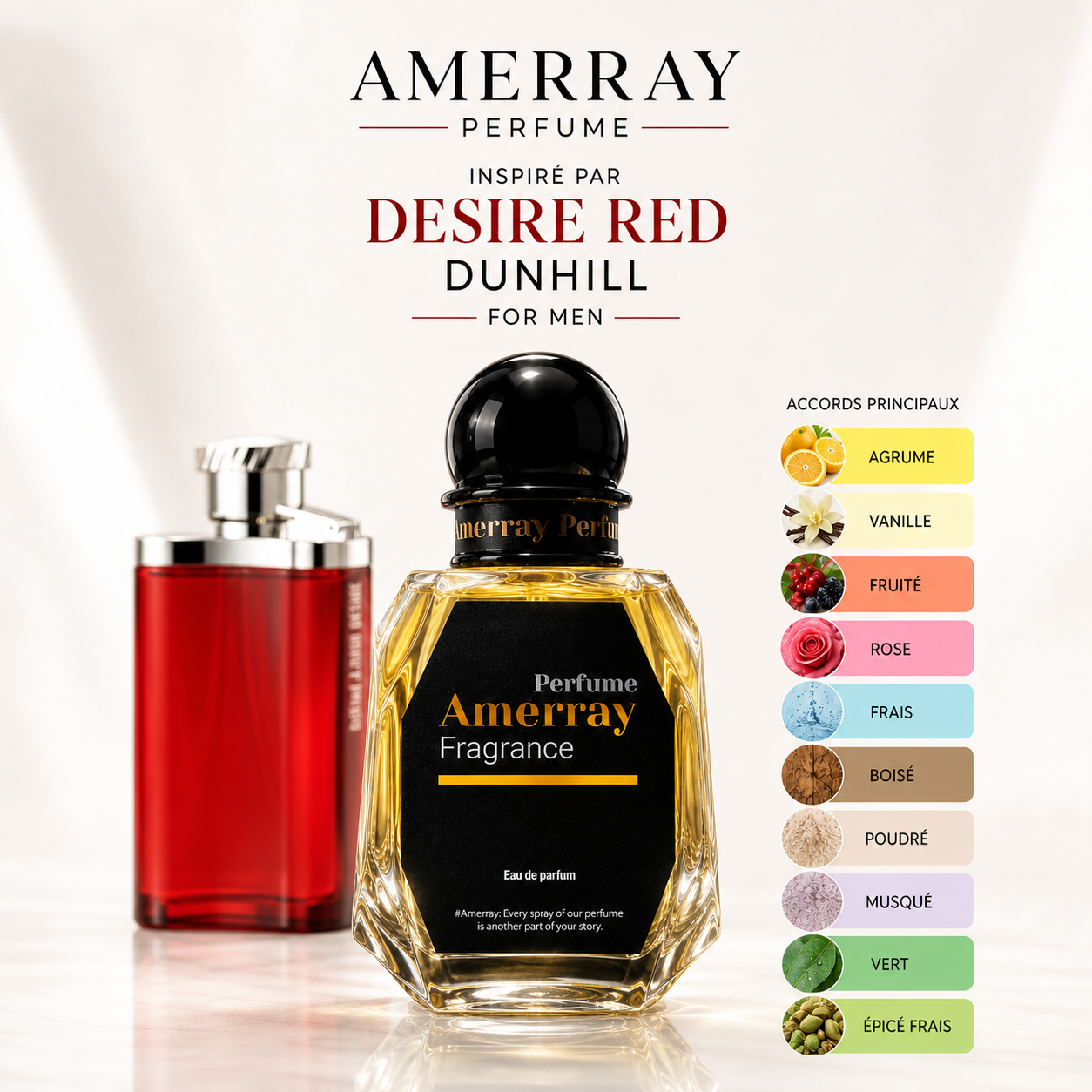 Pack 4 Parfums Homme Amerray N°1 – 4 x 50 ml