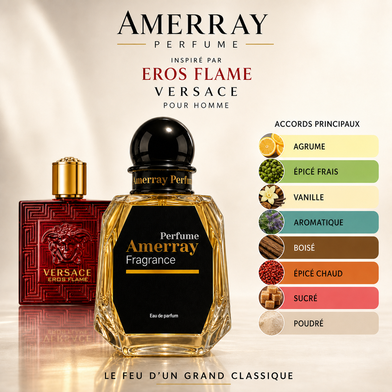 Pack 4 Parfums Homme Amerray N°3 – 4 x 50 ml