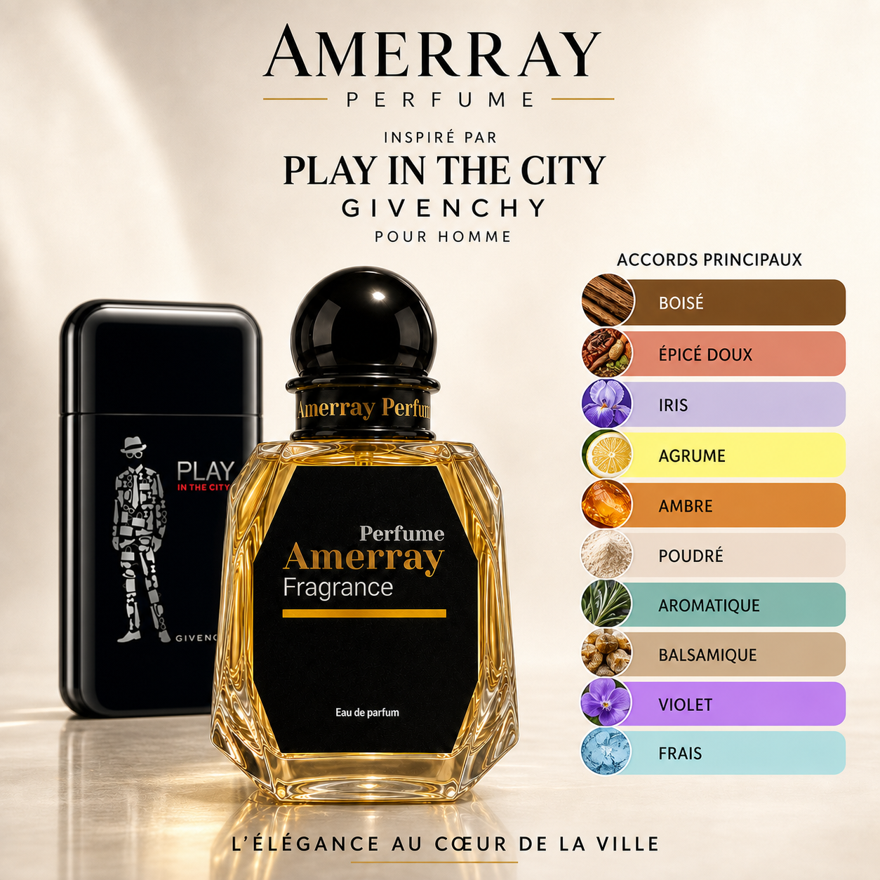 Pack 4 Parfums Homme Amerray N°4 – 4 x 50 ml