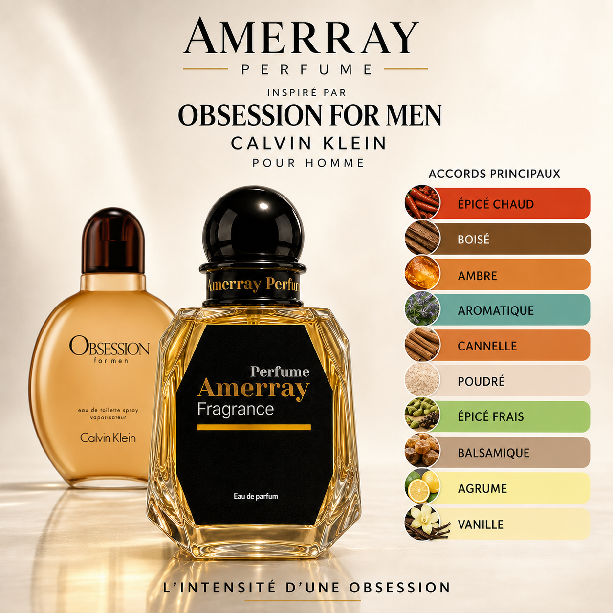 Pack 4 Parfums Homme Amerray N°5 – 4 x 50 ml