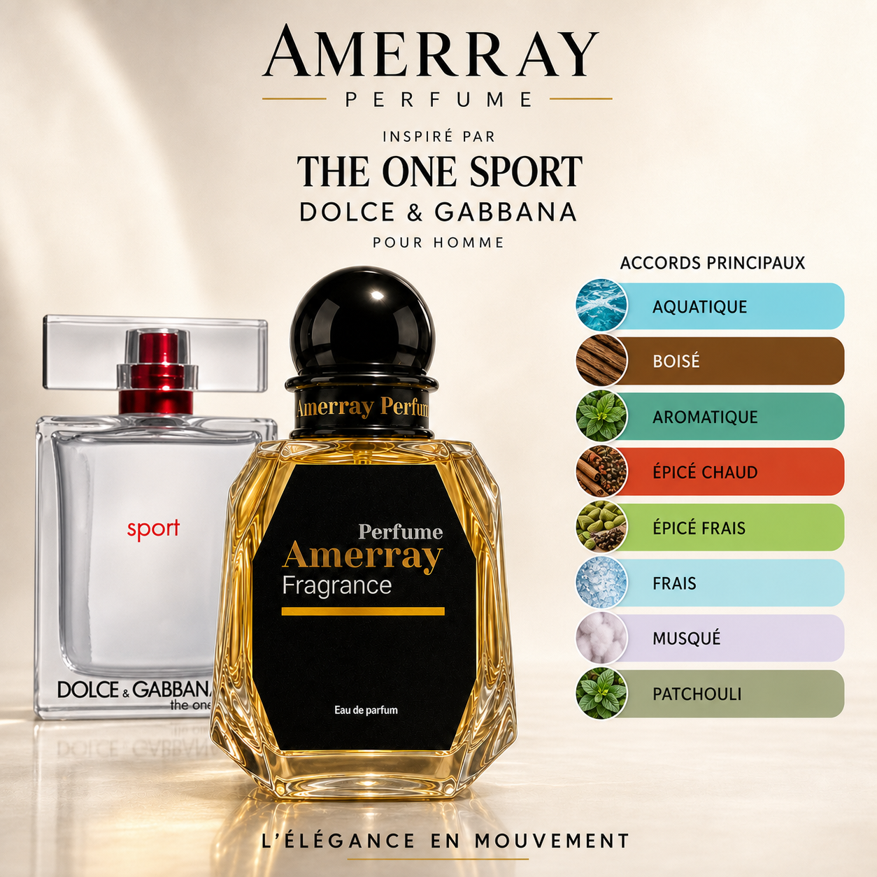 Pack 4 Parfums Homme Amerray N°5 – 4 x 50 ml