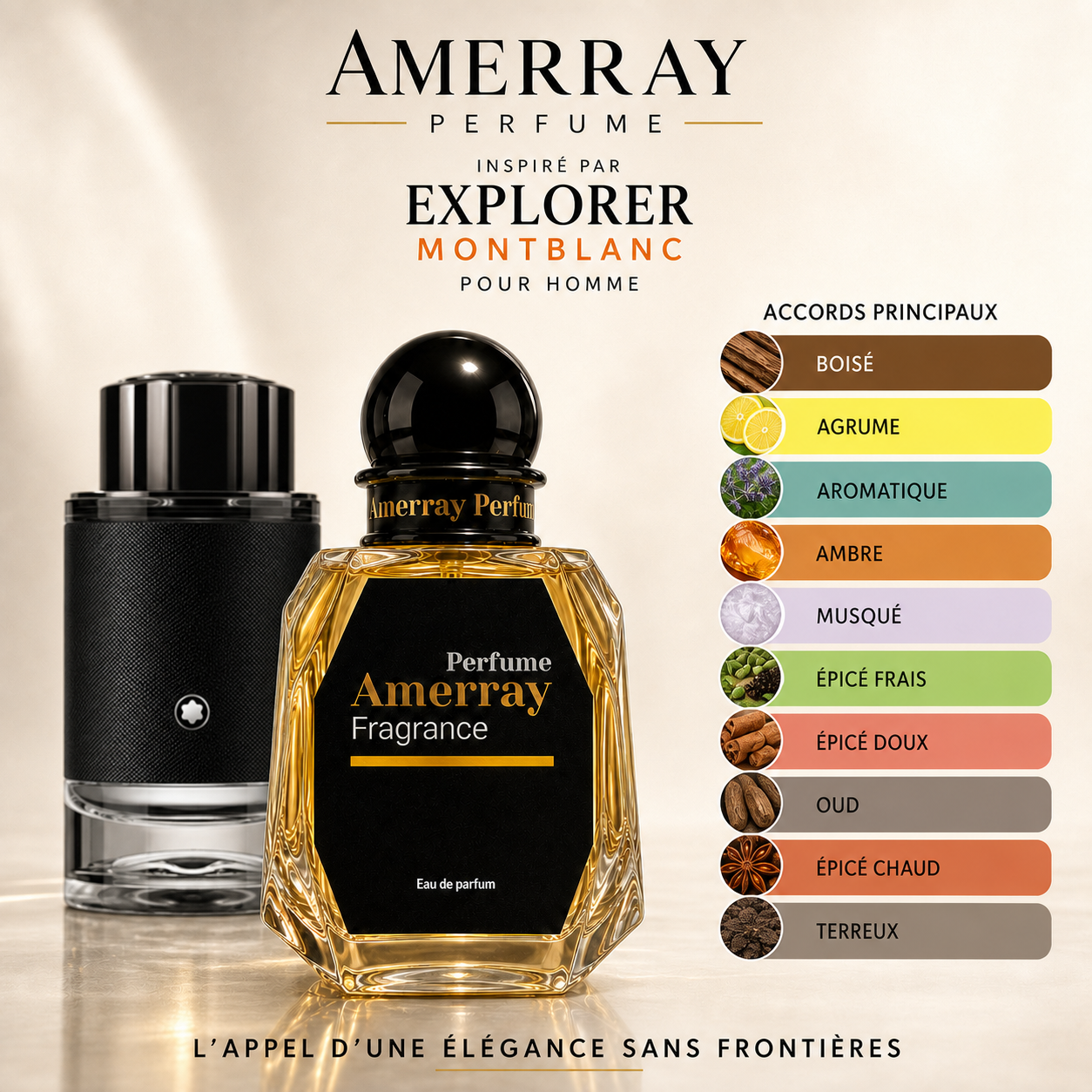 Pack 4 Parfums Homme Amerray N°6 – 4 x 50 ml
