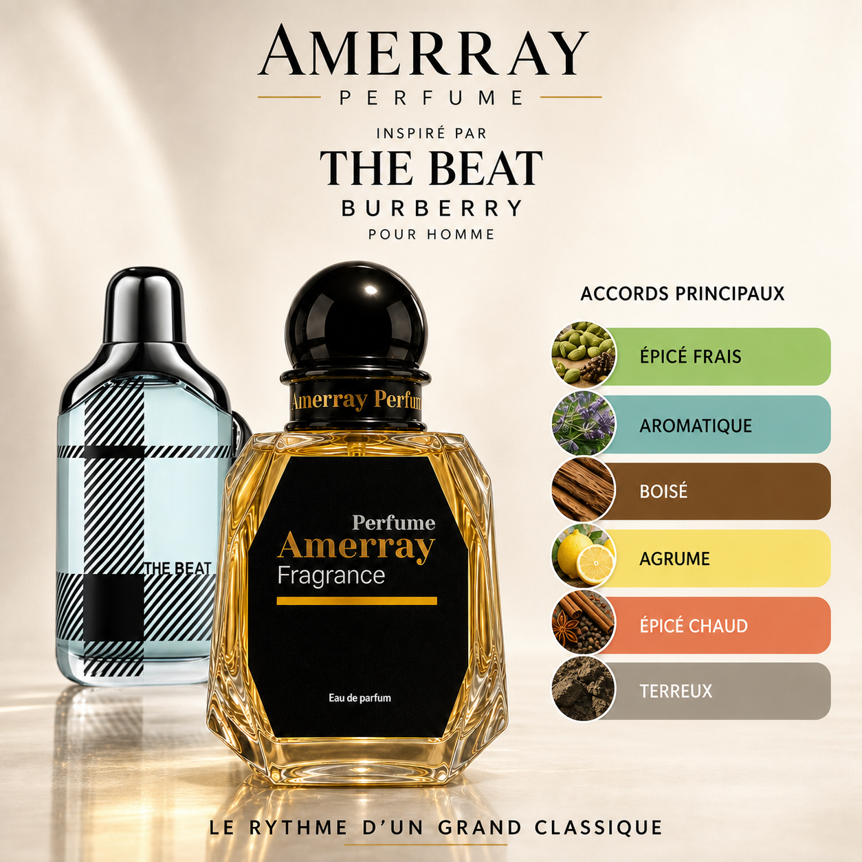 Pack 4 Parfums Homme Amerray N°6 – 4 x 50 ml