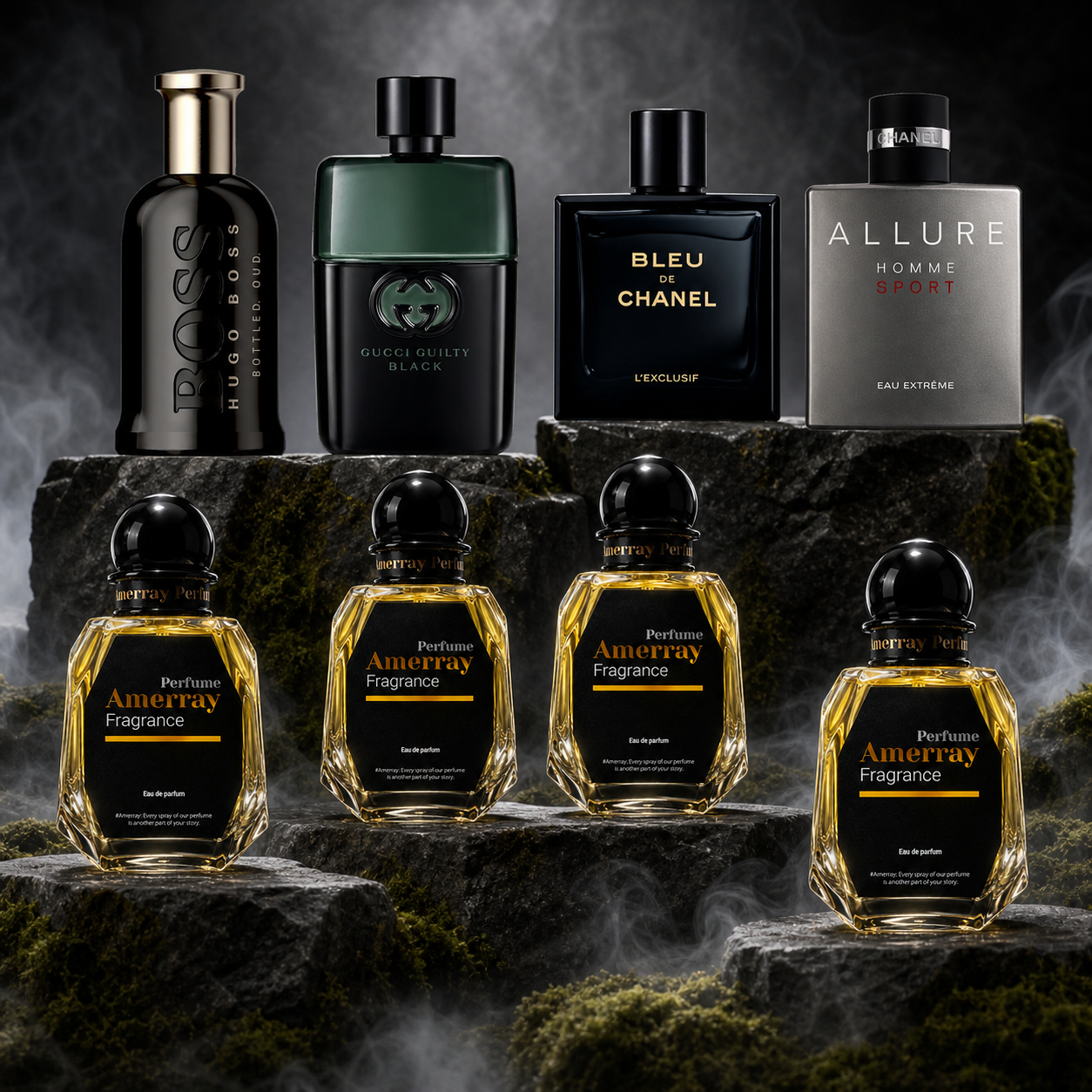 Pack 4 Parfums Homme Amerray N°10 – 4 x 50 ml