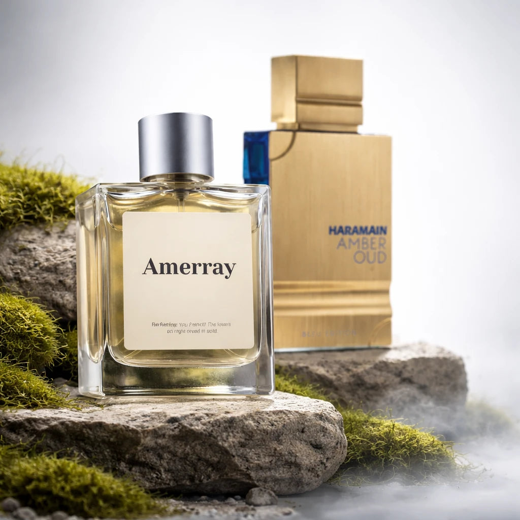 Bouteille du parfum AMERRAY Inspired By Amber Oud Bleu Edition, inspiré de Al Haramain - Maroc