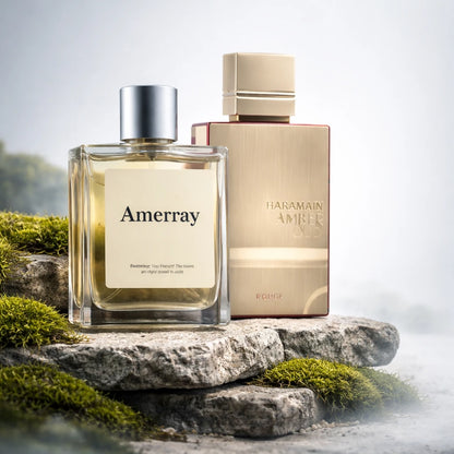 Bouteille du parfum AMERRAY Inspired By Amber Oud Rouge, inspiré de Al Haramain - Maroc