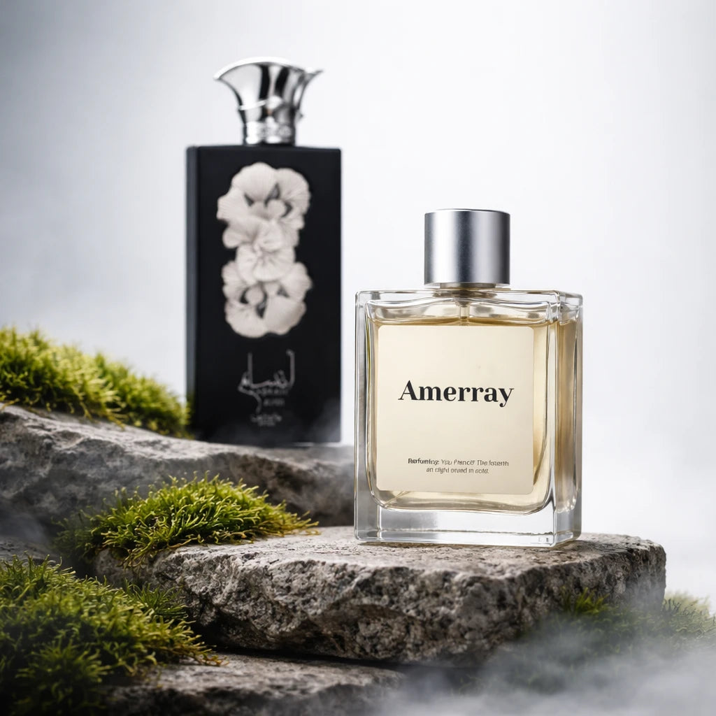 Bouteille du parfum AMERRAY Inspired By Ansaam Silver, inspiré de Lattafa Perfumes - Maroc