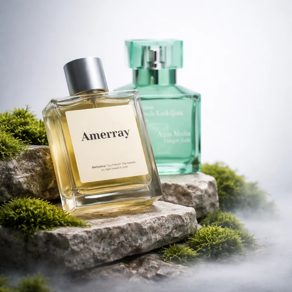 Flacon du parfum AMERRAY Inspired By Aqua Media Cologne Forte, inspiration Maison Francis Kurkdjian - Maroc