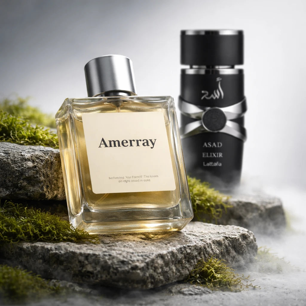Flacon du parfum AMERRAY Inspired By Asad Elixir, inspiration Lattafa Perfumes - Maroc