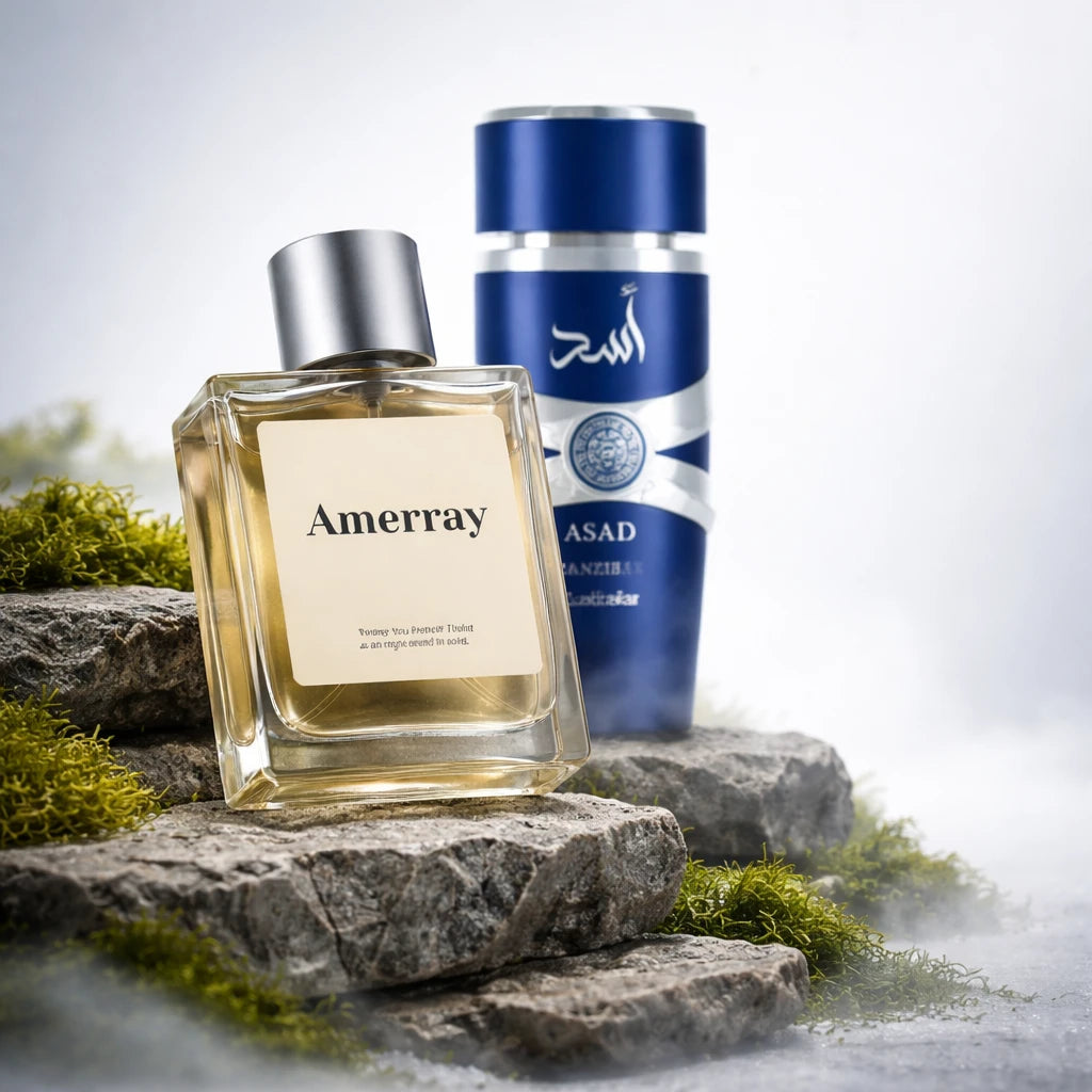 Bouteille du parfum AMERRAY Inspired By Asad Zanzibar, inspiré de Lattafa Perfumes - Maroc