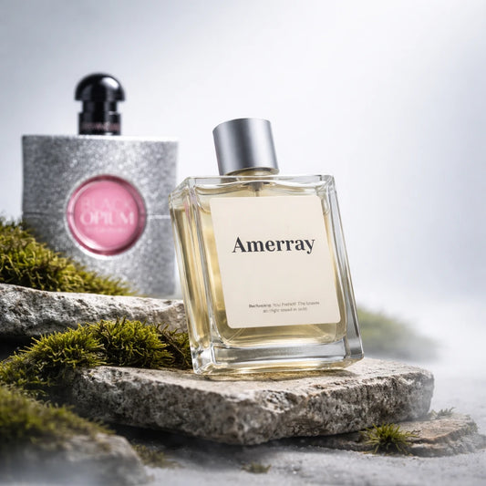 Flacon du parfum AMERRAY Inspired By Black Opium Glitter, inspiration YSL - Maroc