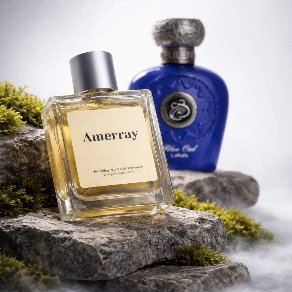 Flacon du parfum inspiré de Blue Oud de Lattafa Perfumes – Amerray Maroc