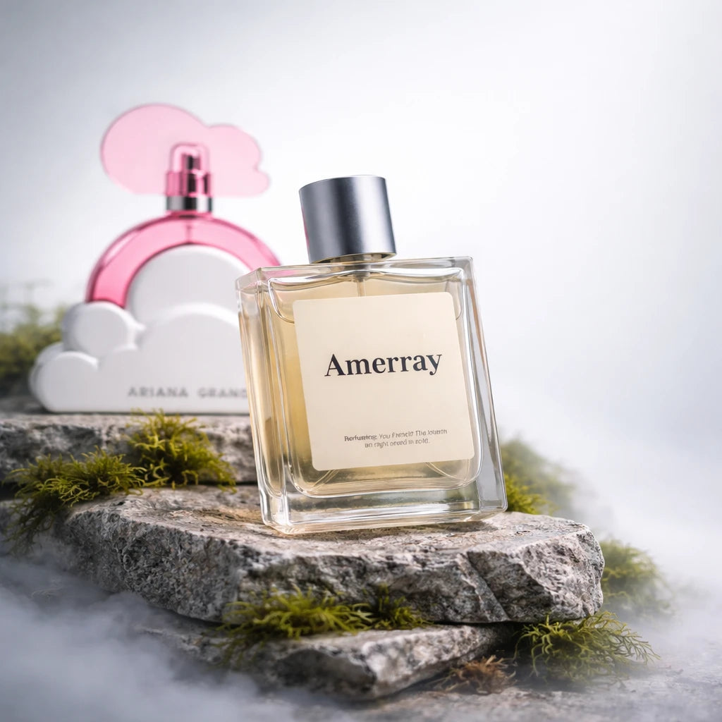 Bouteille du parfum AMERRAY Inspired By Cloud Pink, inspiré de Ariana Grande - Maroc