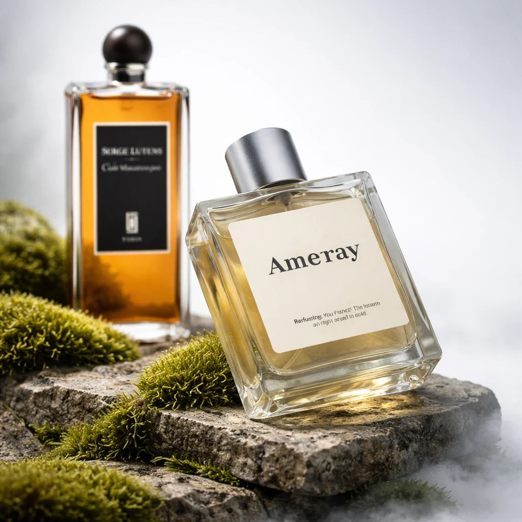 Bouteille du parfum AMERRAY Inspired By Cuir Mauresque, inspiré de Serge Lutens - Maroc