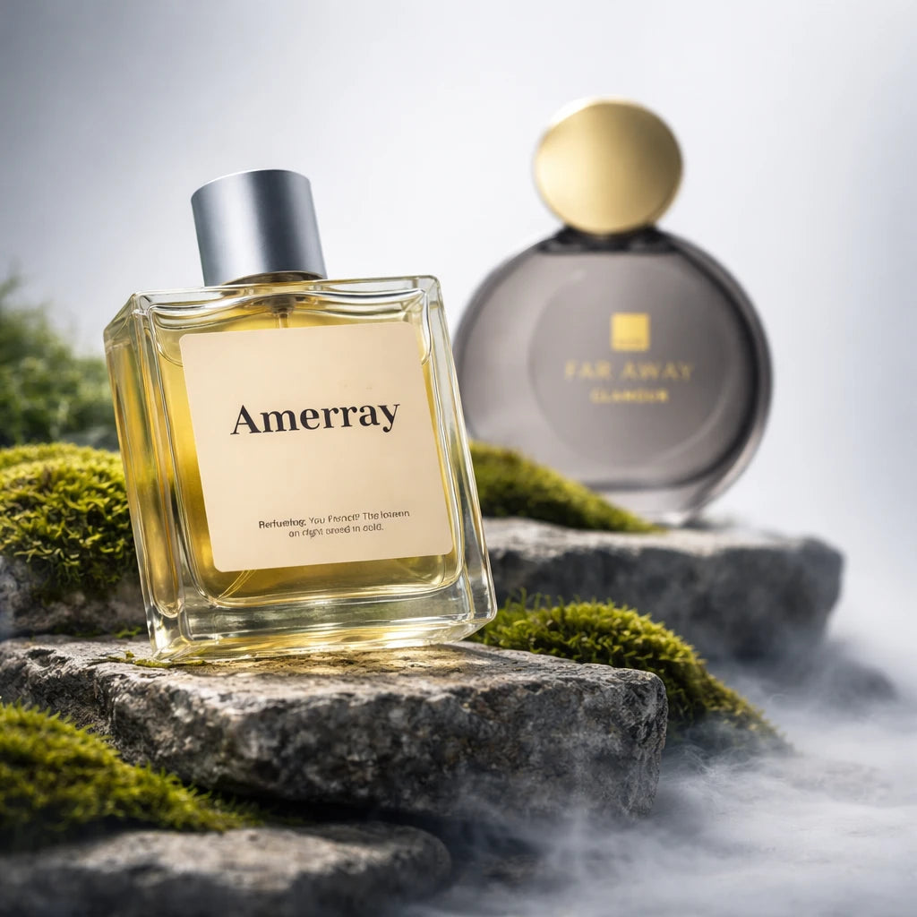 Bouteille du parfum AMERRAY Inspired By Far Away Glamour, inspiré de Avon - Maroc