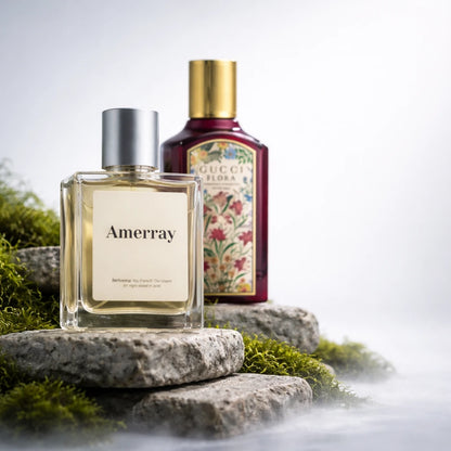 Bouteille du parfum AMERRAY Inspired By Flora Gorgeous Gardenia Intense, inspiré de Gucci - Maroc