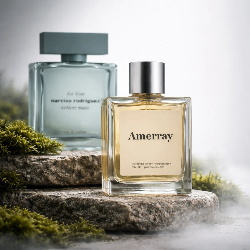Flacon du parfum inspiré de For Him Vetiver Musc de Narciso Rodriguez – Amerray Maroc