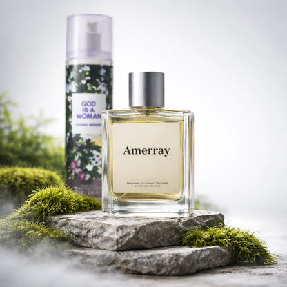 Bouteille du parfum AMERRAY Inspired By God Is A Woman Body Mist, inspiré de Ariana Grande - Maroc