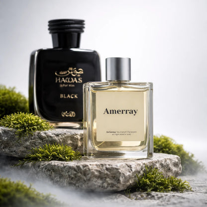 Flacon du parfum inspiré de Hawas Black de Rasasi – Amerray Maroc