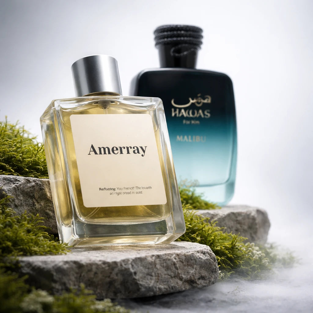 Flacon du parfum inspiré de Hawas Malibu de Rasasi – Amerray Maroc