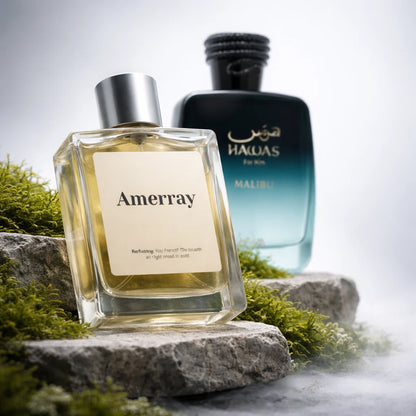 Flacon du parfum inspiré de Hawas Malibu de Rasasi – Amerray Maroc