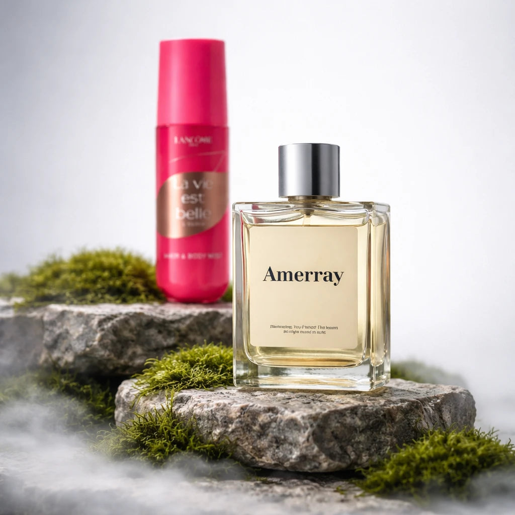 Flacon du parfum AMERRAY Inspired By La Vie Est Belle L'Elixir Hair & Body Mist, inspiration Lancôme - Maroc
