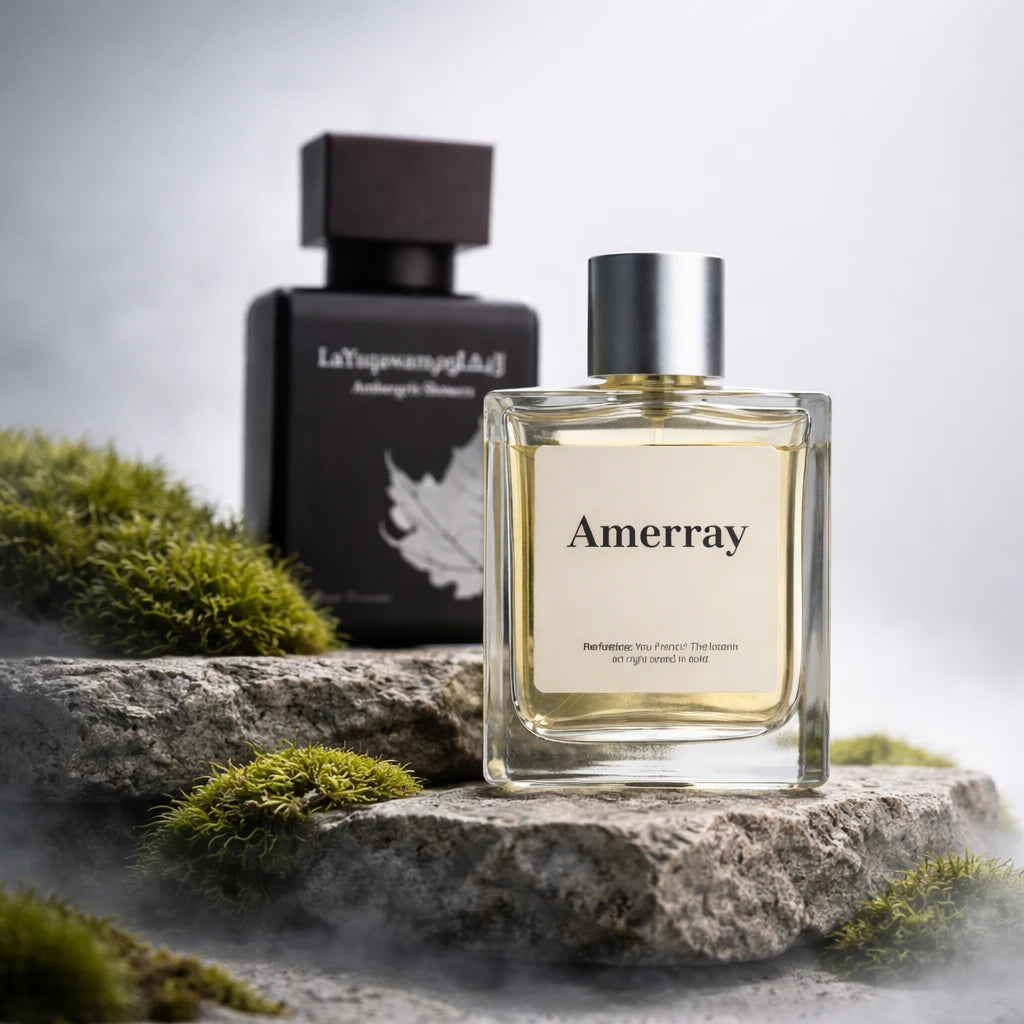 Flacon du parfum inspiré de La Yuqawam Ambergris Showers de Rasasi – Amerray Maroc