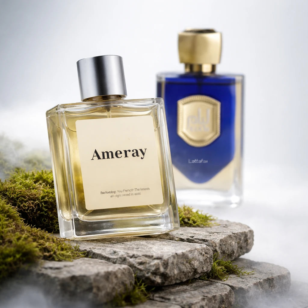 Bouteille du parfum AMERRAY Inspired By Liam Blue Shine, inspiré de Lattafa Perfumes - Maroc