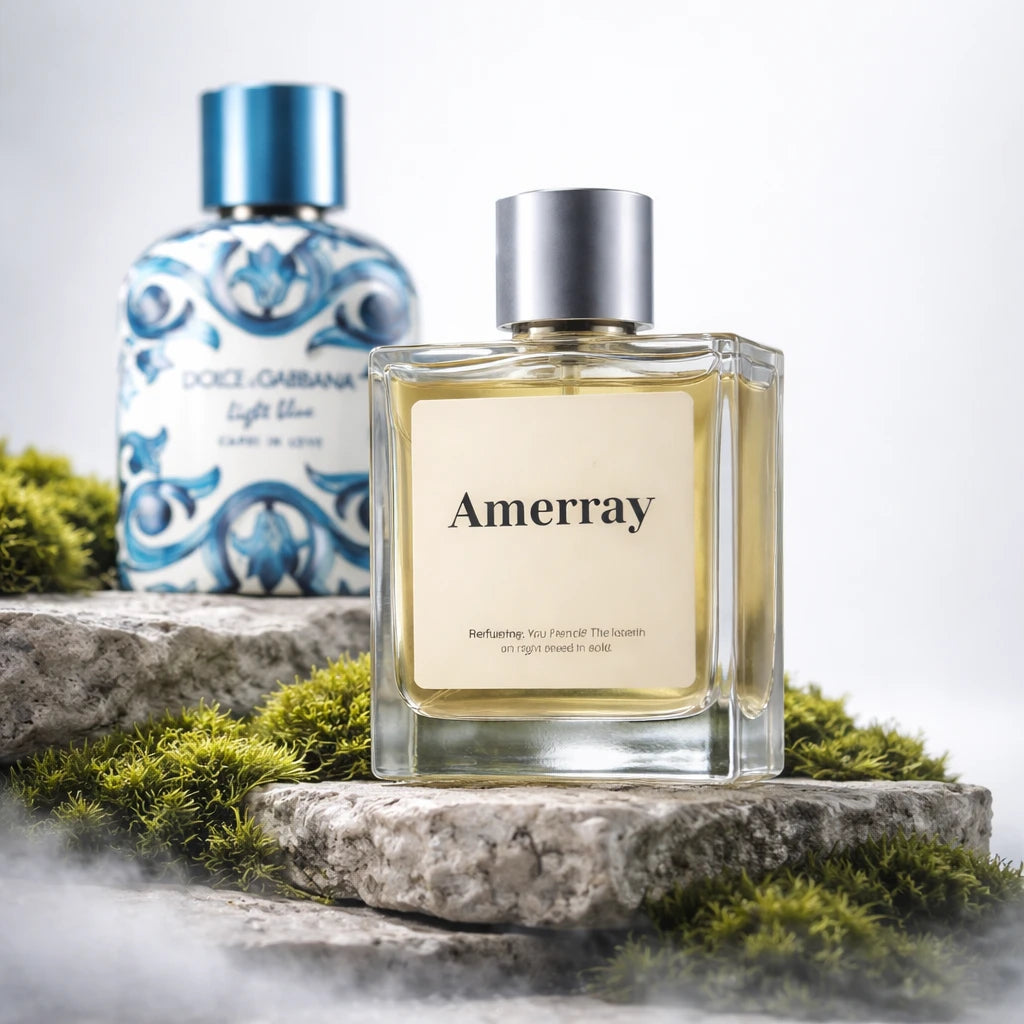 Bouteille du parfum AMERRAY Inspired By Light Blue Capri In Love Pour Homme Eau de Parfum, inspiré de Dolce&Gabbana - Maroc