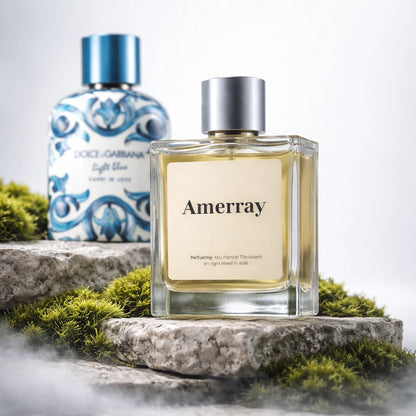 Bouteille du parfum AMERRAY Inspired By Light Blue Capri In Love Pour Homme Eau de Parfum, inspiré de Dolce&Gabbana - Maroc