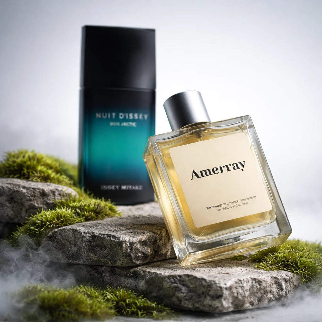 Bouteille du parfum AMERRAY Inspired By Nuit d'Issey Bois Arctic, inspiré de Issey Miyake - Maroc