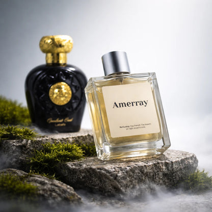 Flacon du parfum AMERRAY Inspired By Opulent Oud, inspiration Lattafa Perfumes - Maroc
