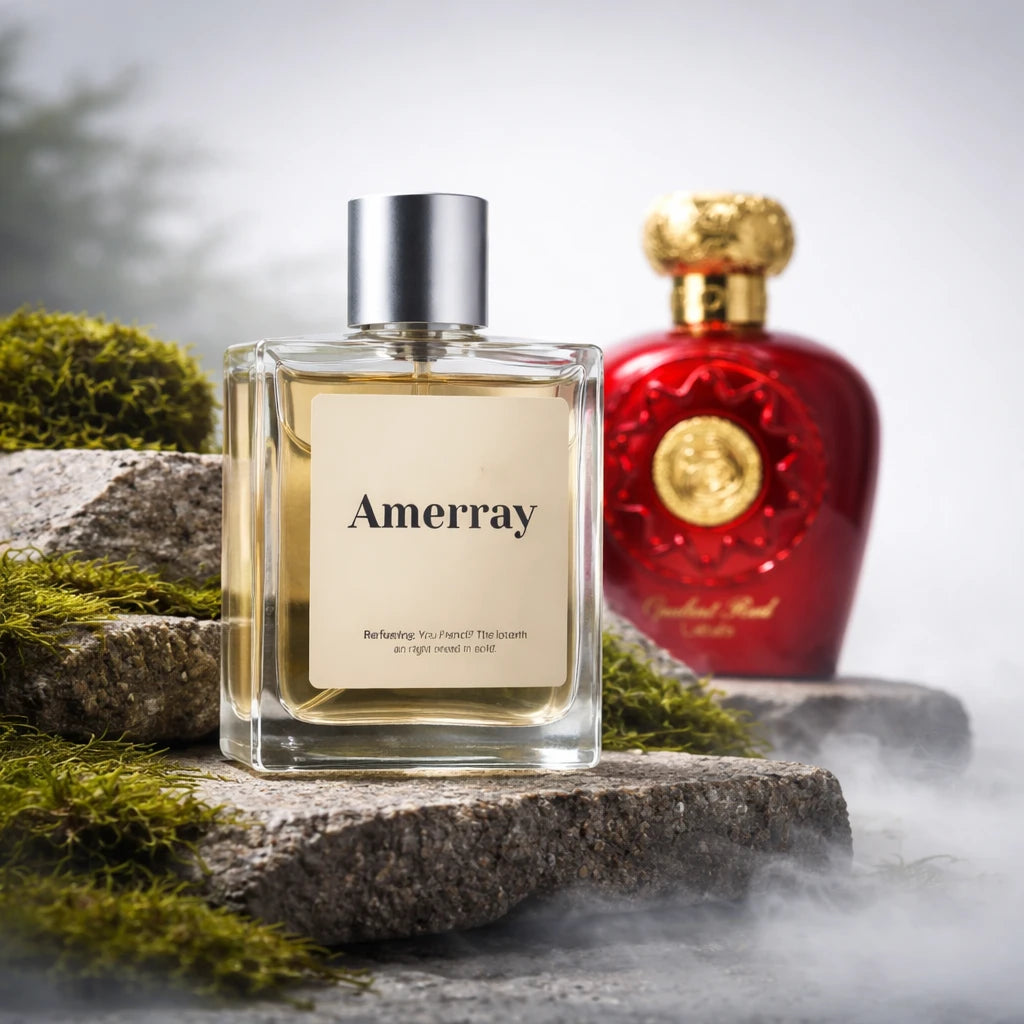 Flacon du parfum inspiré de Opulent Red de Lattafa Perfumes – Amerray Maroc