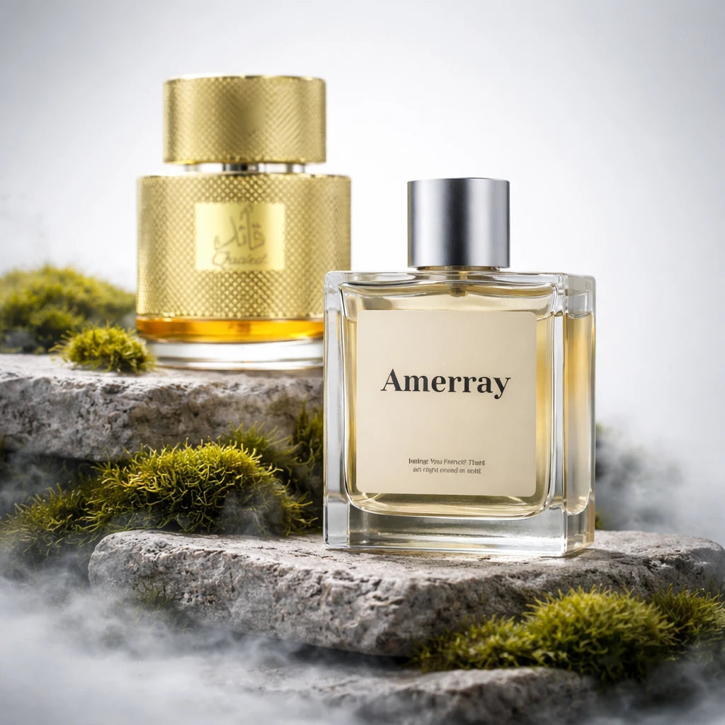 Bouteille du parfum AMERRAY Inspired By Qaa'ed, inspiré de Lattafa Perfumes - Maroc