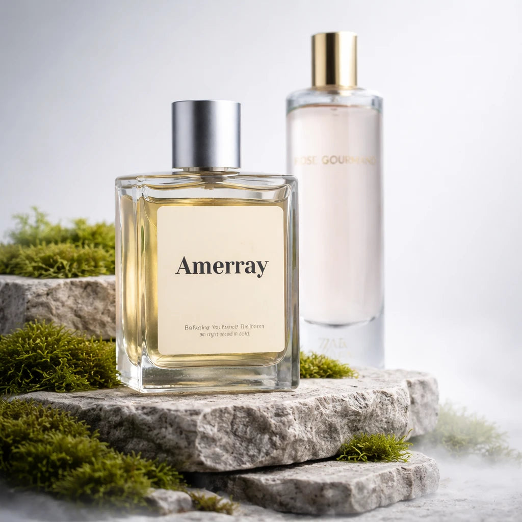 Bouteille du parfum AMERRAY Inspired By Rose Gourmand For Her, inspiré de Zara - Maroc