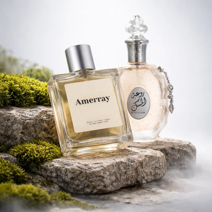 Bouteille du parfum AMERRAY Inspired By Rouat Al Musk, inspiré de Lattafa Perfumes - Maroc