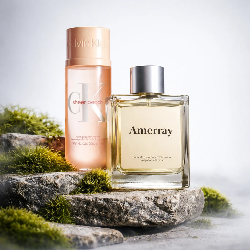Flacon du parfum inspiré de Sheer Peach Body Mist de Calvin Klein – Amerray Maroc