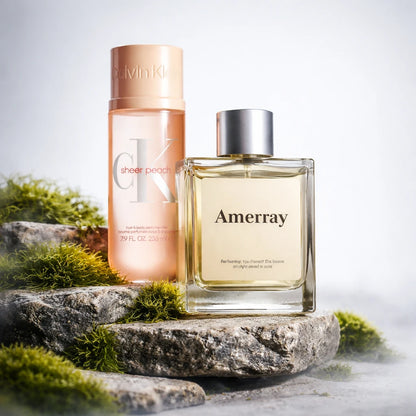 Flacon du parfum inspiré de Sheer Peach Body Mist de Calvin Klein – Amerray Maroc