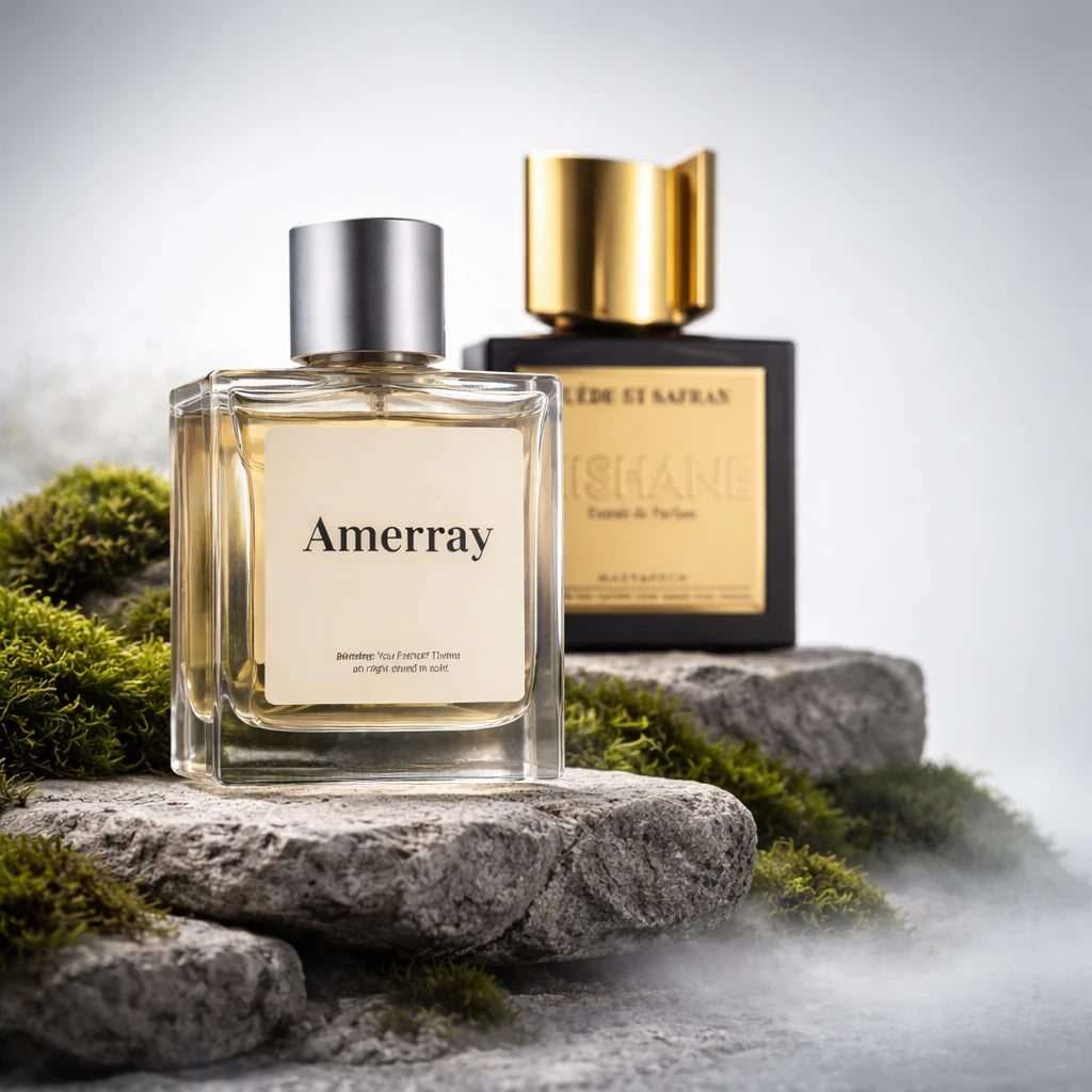 Flacon du parfum AMERRAY Inspired By Suede et Safran, inspiration Nishane - Maroc