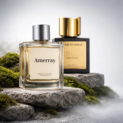 Flacon du parfum AMERRAY Inspired By Suede et Safran, inspiration Nishane - Maroc