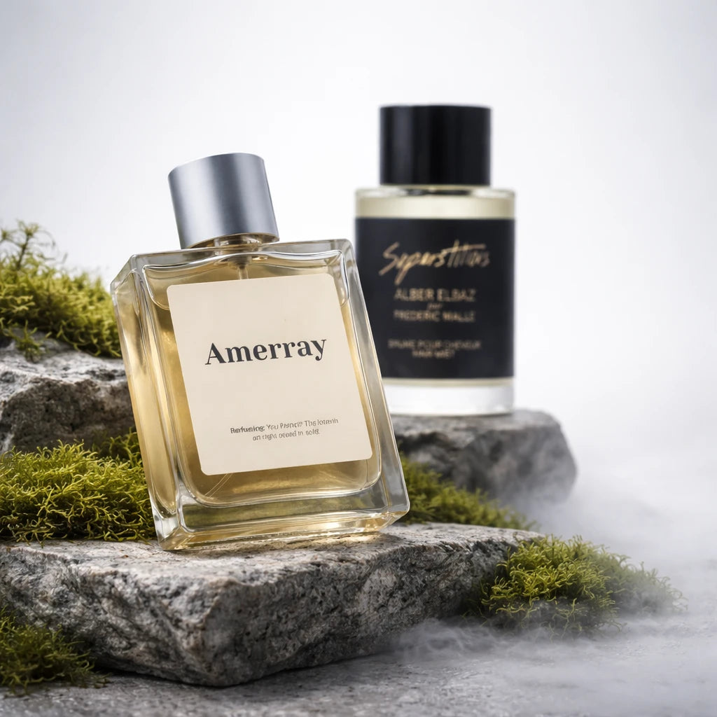 Bouteille du parfum AMERRAY Inspired By Superstitious Hair Mist, inspiré de Frederic Malle - Maroc