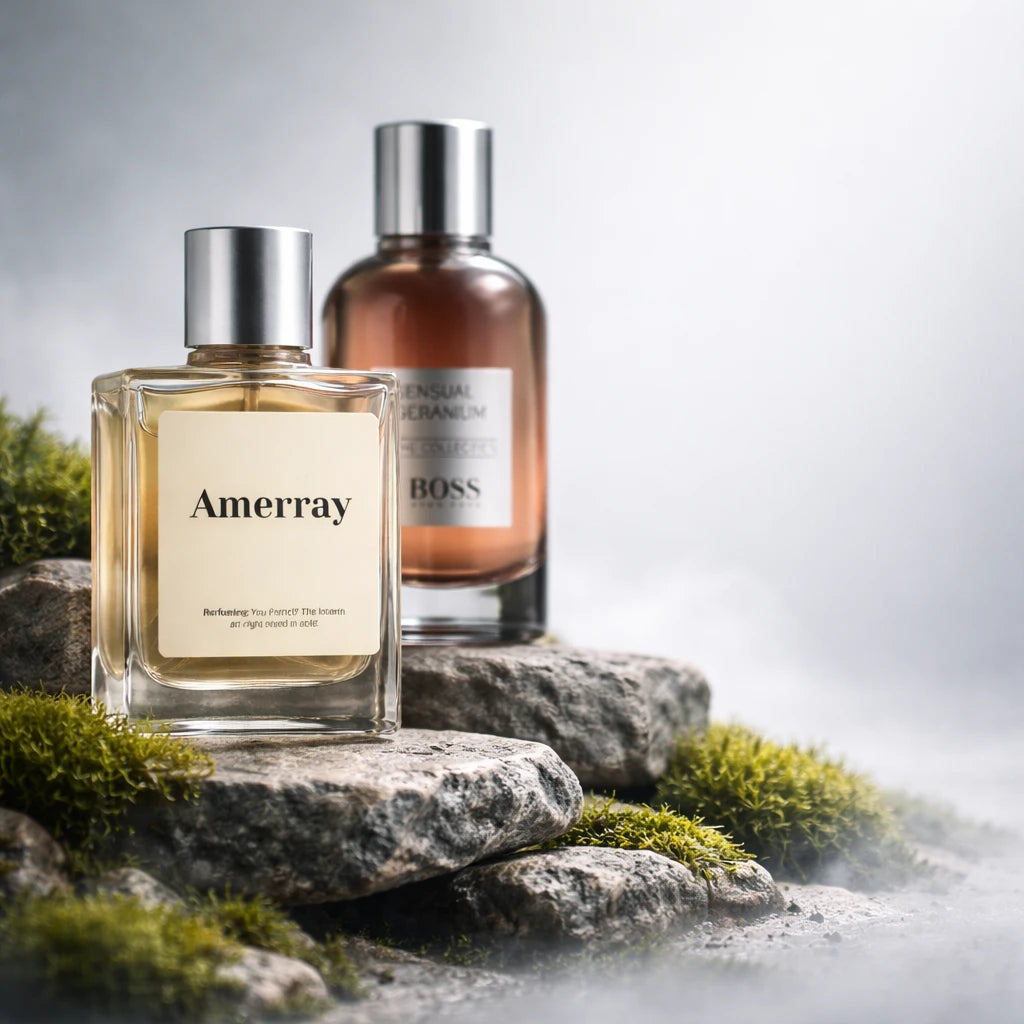Bouteille du parfum AMERRAY Inspired By The Collection Sensual Geranium, inspiré de Hugo Boss - Maroc