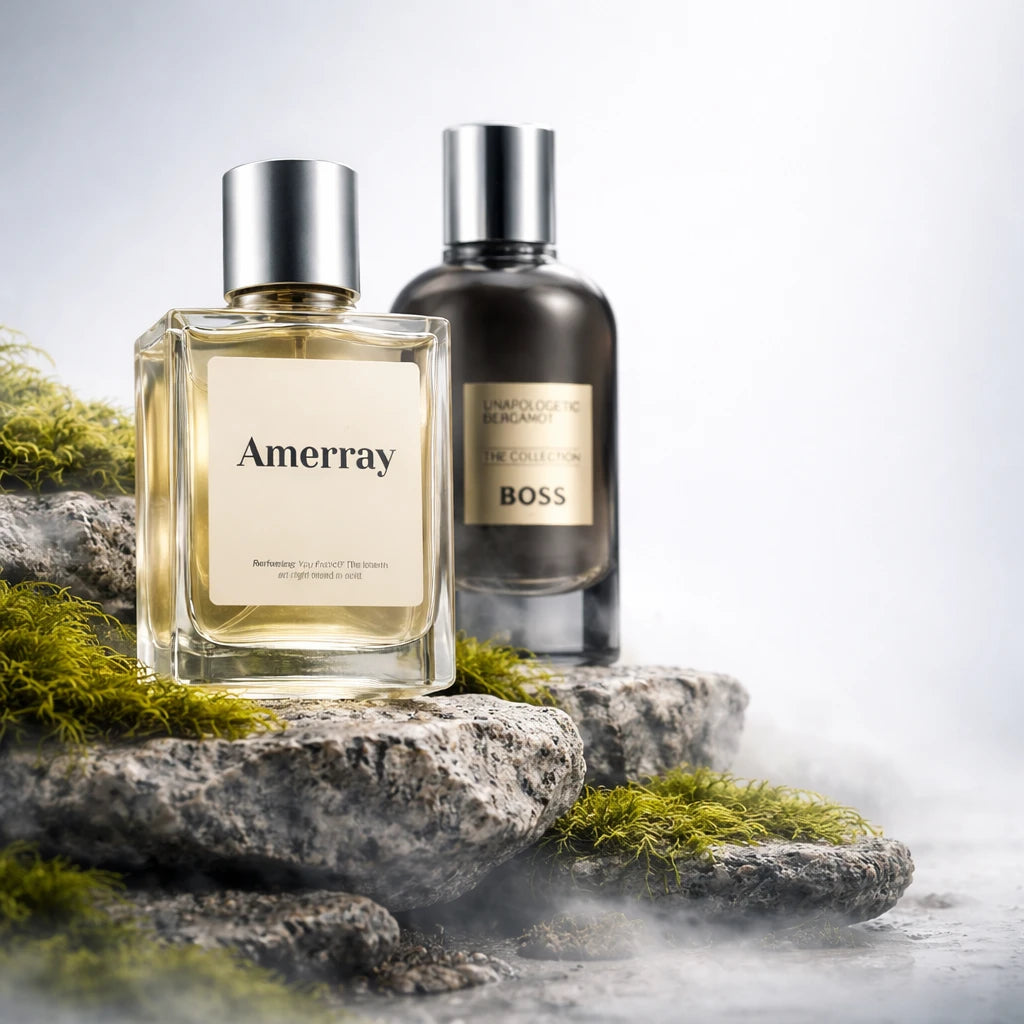 Bouteille du parfum AMERRAY Inspired By Unapologetic Bergamot, inspiré de Hugo Boss - Maroc