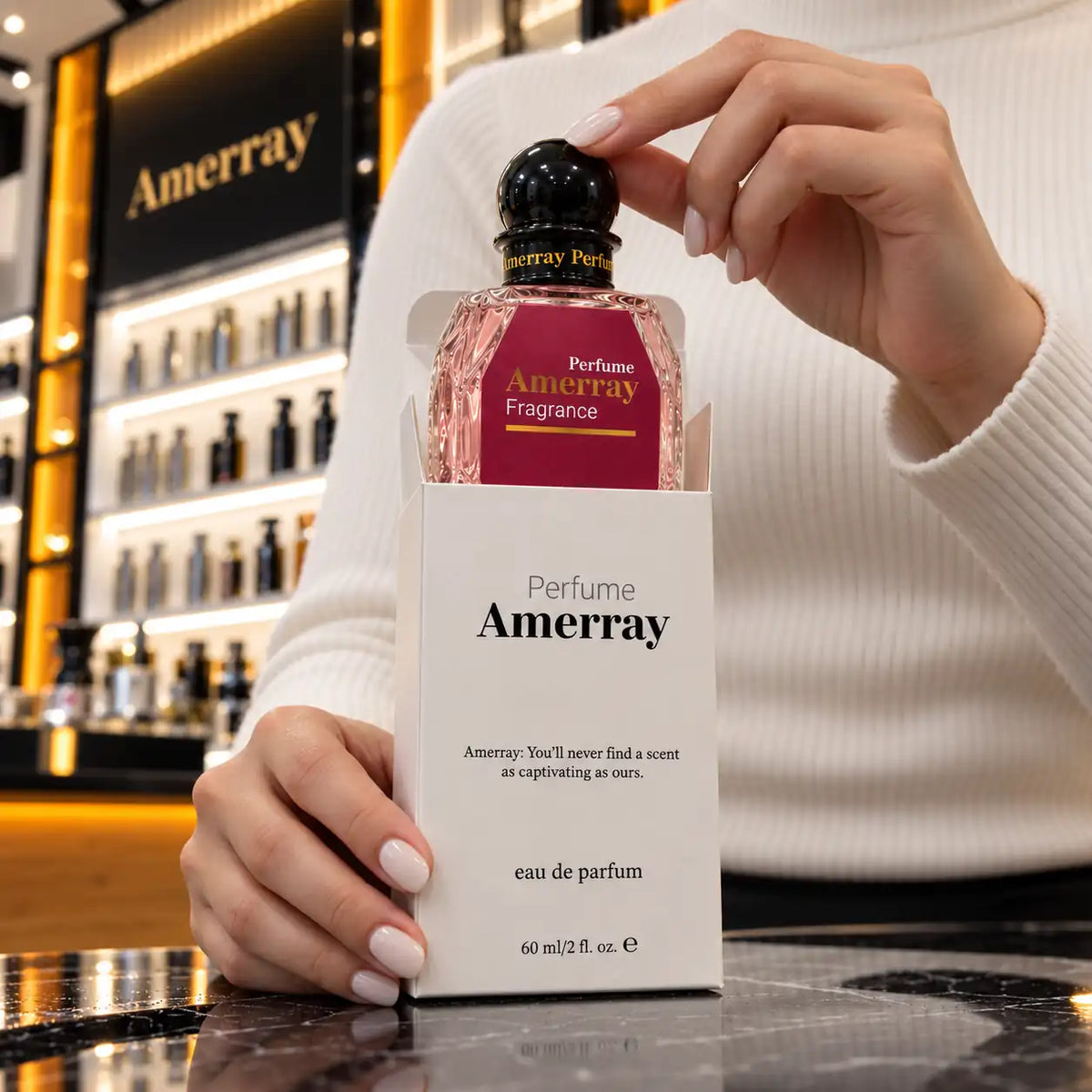 Parfum Amerray Velvet Orchid Lumière – parfum pour femme, présentation en coffret