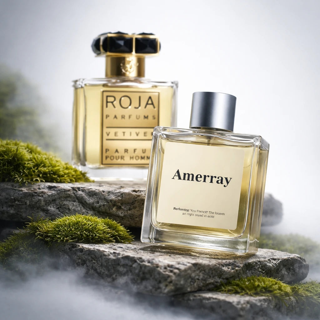 Flacon du parfum inspiré de Vetiver Pour Homme Parfum Cologne de Roja Dove – Amerray Maroc